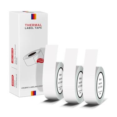 Imagem de ORGBRO Fita adesiva X1, papel de impressão de etiqueta térmica genuíno 15 mm x 7 m, 3 rolos, branco