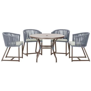Imagem de Mesa com 4 Cadeiras de Jantar Roma 100cm e Noronha em Aluminío