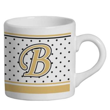Imagem de Caneca Small Alfabeto Poá Branco 180ml - Cerâmica Regina