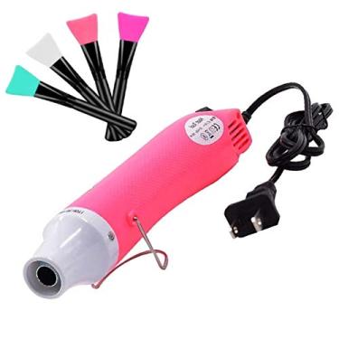 Imagem de NAIVE BLUE 5 Peças De Ferramenta Para Remover Bolhas Ar, Fazer Copos Glitter Epóxi, Pistola Calor Portátil, Resina Acrílica Faça Você Mesmo 4 Pincéis Mágicos, Até Suaves, Ideal Brilho (Rosa)