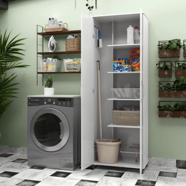 Imagem de Armário Multiuso Capri Lavanderia 02 Portas Branco