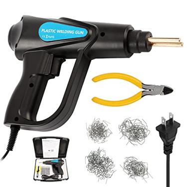 Imagem de Chusui 70W Grampeador a quente, Kit de reparo de pára-choques de carro de máquina de solda de plástico, alicate, 4 tipos de canto plano/externo/canto interno/grampos ondulados, máquina de solda