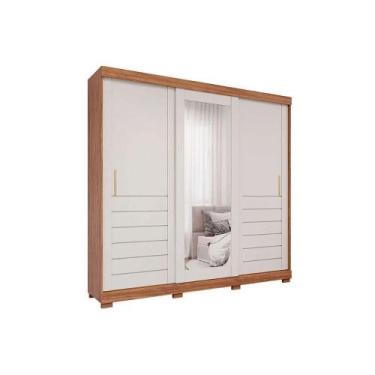 Imagem de Guarda Roupa Casal 3 Portas de Correr (1 c/ Espelho) e 6 Gavetas c/ Pé