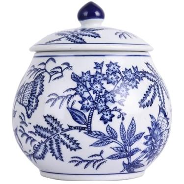 Imagem de Jarra de gengibre de porcelana azul e branca estilo dinastia Ming e Qing - Jarra decorativa chinoiserie floral pintada à mão, vaso de flores de cerâmica e pote de armazenamento para decoração de casa