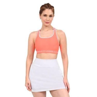 Imagem de Top de Treino Feminino Under Armour Crossback Mid, Laranja, GG