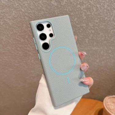 Imagem de YOGISU Capa de couro TPU com carregamento sem fio e capa magnética de silicone para Samsung S25Plus (para Samsung S25Plus/BU)