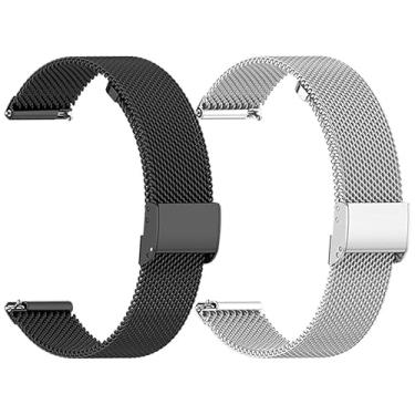 Imagem de Xininyia Compatível com pulseira Plaud NotePin, pacote com 2 pulseiras de malha de metal de aço inoxidável para pulseira Plaud AI Notepin