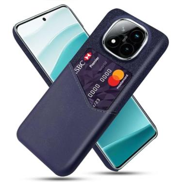 Imagem de Capa para Xiaomi Redmi Note 14 PRO PLUS 5G,Tela e tampa de couro PU,Antideslizante,360°cobertura completa à prova de choque com 1 slot de cartão atrás,Prevenção de queda-Blue