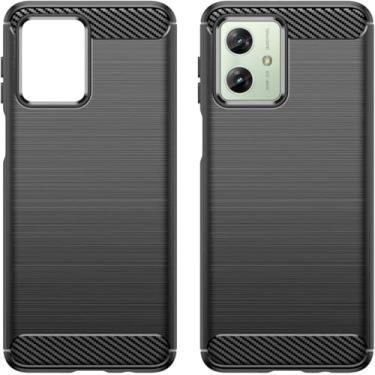 Imagem de Capa Case Moto G54 5G (Tela 6.5) Carbon Fiber Anti Impacto (Preto)