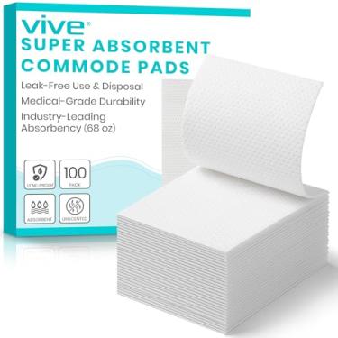 Imagem de Vive Absorventes Higiênicos Commode (Pacote Com 100) - Descartáveis Para Banheiro, Bacia E Protetores De Urina. Absorvente Urina Idosos. Banheiro Portátil Superincontinência Transforma Líquido Em Ge