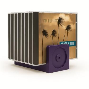 Imagem de Record-Happy Suporte de armazenamento de CD – Rack organizador de disco compacto de plástico transparente para 10 CDs, DVDs, videogames e prateleira de exibição de mídia - Feito nos EUA (1, roxo)