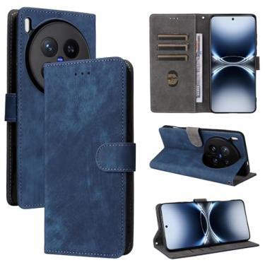 Imagem de Pzwoxukhov Capa compatível com Vivo X200 Ultra 5G, compatível com capa de telefone Vivo X200 Ultra 5G, couro PU, capa flip azul