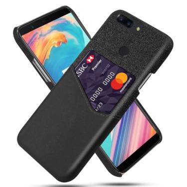 Imagem de Capa para Oneplus 5t,Tela e tampa de couro PU,Antideslizante,360°cobertura completa à prova de choque com 1 slot de cartão atrás,Prevenção de queda-Black