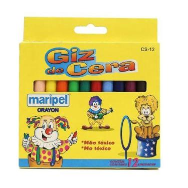 Imagem de Giz De Cera Fino 12 Cores - MARIPEL