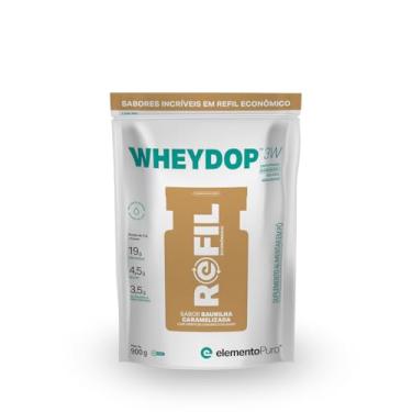 Imagem de Whey Protein WHEYDOP 3W Refil 900g elementoPuro Sabor Baunilha Caramelizada Proteína Concentrada Não Desnaturada, Isolada e Hidrolisada