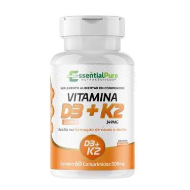 Imagem de Vitamina D3 2000ui K2 145mg 60 Comprimidos Multi Natural - Essencial P
