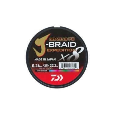 Imagem de DAIWA J-Braid Expedition X8E, 0,16 mm, 9,8 kg/21,6 lbs, 3000 jardas, multicolorido, linha de pesca trançada