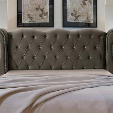 Imagem de Cabeceira Cama Box Estofada Madeira Luxo Queen Size Safira - D'Julia, 