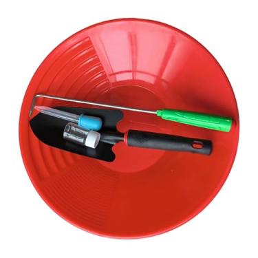 Imagem de ZGUZMCMK Entusiastas da ferramenta de de panelas de garimpagem de, duas rifas com garrafa e tubo, bacia de garimpagem de, separação eficaz, Vermelho