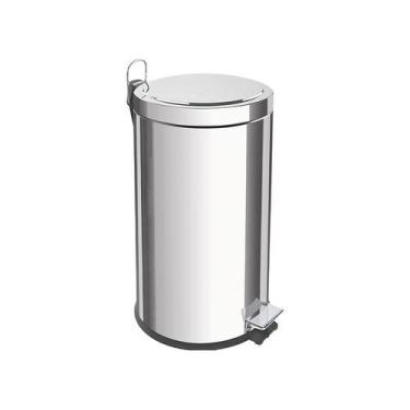 Imagem de Lixeira Tramontina Brasil com Pedal 20L Redonda Inox, Inox