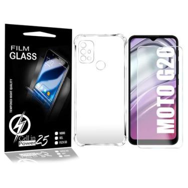 Imagem de Película Vidro + Capa COM BORDA Moto G20 6.5 XT2128-1  - Cell In Power