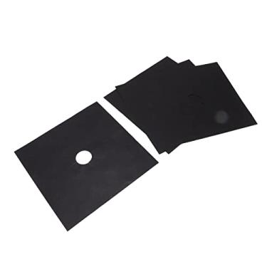 Imagem de Yctze Tampa do Fogão da Faixa de Gás 4pcs, Tampa do Queimador de Fogão Com Revestimento Antiaderente de PTFE, Pano de Base de Fibra de Vidro Durável para Proteção de Cozinha (27 * 27cm, 0,1 mm)