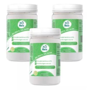Imagem de Cloreto De Sódio Soro Para Lavagem Nasal Higienização 1kg Kit Com 3 Xô