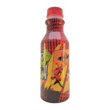 Imagem de Garrafa de Água Infantil 500ML Garrafinha Escolar Plasútil, Marvel