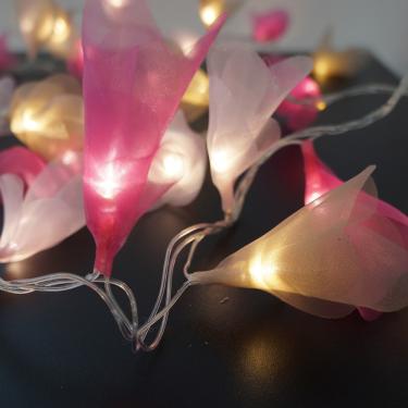 Imagem de Fio De Luz Luz de Fada Cordão de Led Flor Organza Rosa, Nude e Pink Bivolt