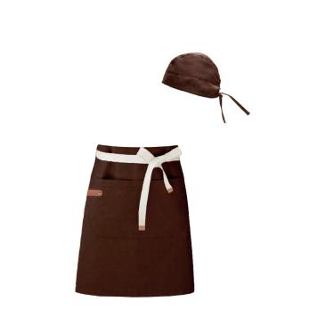 Imagem de Avental Cintura e Bandana Marrom Bar Restaurante Vegano