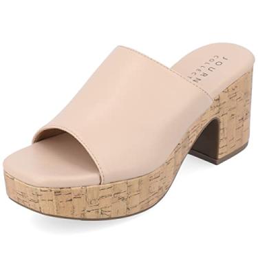 Imagem de Journee Collection Womens Astter Tru Comfort Foam Slip On Platform Open Toe Sandals Taupe 9 Medium WOMENS US