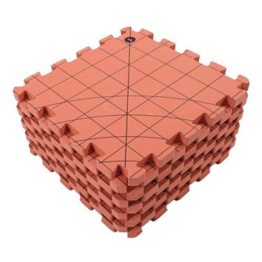 Imagem de Zerodis Tapetes de Bloqueio de 9 Peças para tricô Noções de tricô e crochê Placa de Bloqueio de Grosso Com Linhas de Grade Placa de de Espuma Vermelha Interligada para Projetos de crochê de 9 Peças