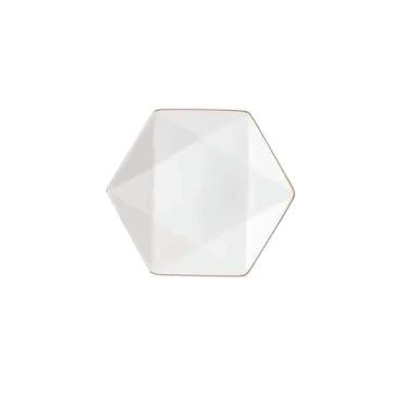 Imagem de Conjunto de pratos de cerâmica pintados à mão para casa utensílios de mesa criativos de osso China - prato profundo hexagonal de 20 cm