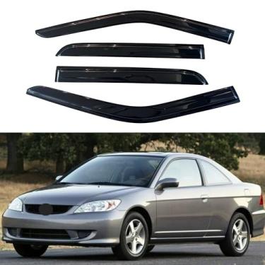 Imagem de Viseira de janela IG para Honda Civic Sedan 2001-2005, protetor de chuva, extradurável, vento, vento, defletor de janela, estilo Mugen, 2001 2002 2003 2004 2005 (apenas Sedan)