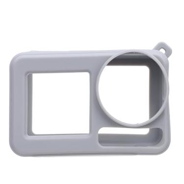 Imagem de Cryfokt Capa de Silicone para Câmera Esportiva Action 5 Pro, Tampa de Lente Com Cordão, Caixa Lavável e Antiarranhões (Cinza)