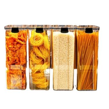 Imagem de Monte Seu Kit De Potes HerméTicos Para Mantimentos - Organizador De Cozinha Para Dispensa E ArmáRio(4 Potes - 2,2 Litros)