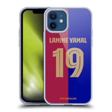 Imagem de Head Case Designs Capa de gel macio oficialmente licenciada pelo FC Barcelona Lamine Yamal 2024/25 Player Home Kit compatível com Apple iPhone 12 / iPhone 12 Pro