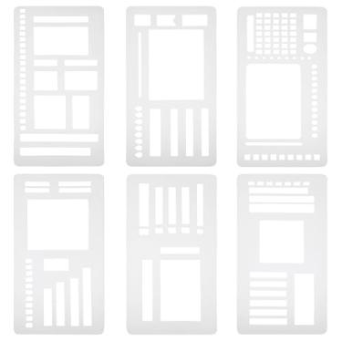 Imagem de yyangz 6 peças de régua flexível para gravação de plástico, régua reta dobrável para artesanato, desenho, tabelas, agendas, grades de tarefas, layouts decorativos