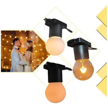 Imagem de Varal De Luz Cordão Il Incandescente 15W Leitosa 220V Preto