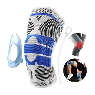 Imagem de Joelheira Articulada Compressão Ortopédica Si Preto E Azul G