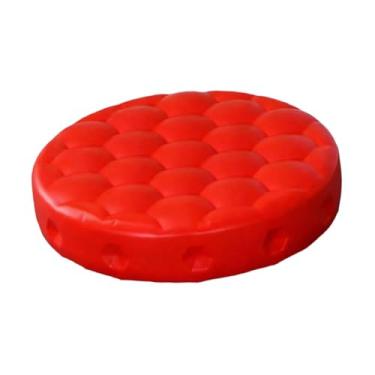 Imagem de harayaa Almofada de assento redonda para banqueta de bar em couro PU, peça de reposição fácil de instalar, assento acolchoado para banqueta ideal para spa e, Vermelho
