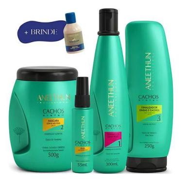 Imagem de Kit Cachos Aneethun 4 passos Cacho system Sh+Masc+Final+Oleo