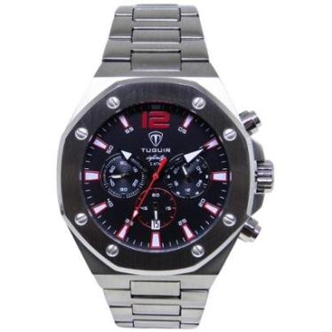 Imagem de Relógio Cronógrafo Masculino de Aço Tuguir Analógico Infinity GCS-1271 Prata e Preto-Masculino