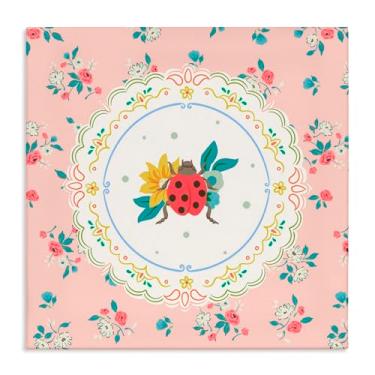 Imagem de Stupell Industries Arte de parede em tela padrão de renda Lady Bug da primavera, design de Angela Steahling, 43 x 43 cm