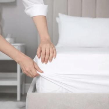 Imagem de Jogo De Cama Hotel Motel Pousada Airbnb 180 Fios Teka Profiline Tecido Profissional Branco Resisitente a Lavação com Cloro (Casal)