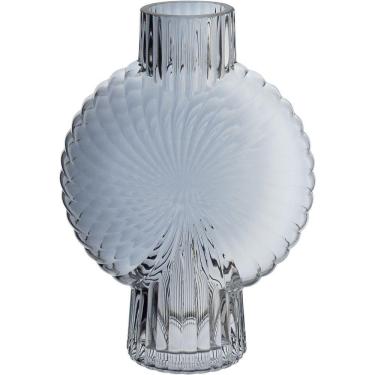 Imagem de Vaso Decorativo Enfeite Casa Caracol Home&co Vidro 24x17x6cm Fumê