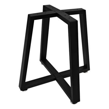 Imagem de JIANZHUO Pernas redondas de metal para mesa de centro, base de mesa de jantar de ferro preto, 40,6 cm, pernas de mesa de canto grande