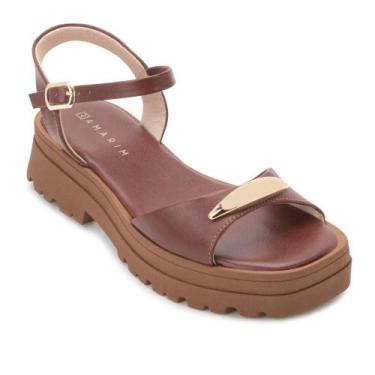 Imagem de Sandália VC Plataforma Ramarim RM25-25382, 37, Vinho, Caramelo