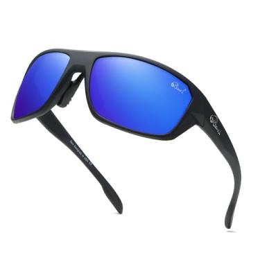 Imagem de Bevi Óculos de sol esportivos polarizados para mulheres e homens condução óculos escuros ciclismo corrida proteção UV, Dark Blue, 2.36