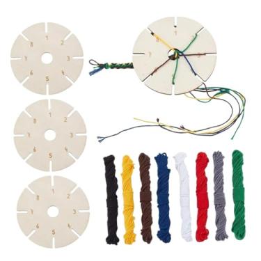 Imagem de CarpNettore Kit de Placa Trançada Redonda para Pulseiras, Disco de Madeira Trançada para Cintos E Celulares.